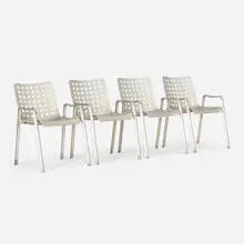 Landi chairs, set of four by Hans Coray, aluminum, sold Jun 2023