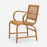 Armchair by attribution Erich Dieckmann, c. 1930, beech, hand-woven cane, sold Jun 2023