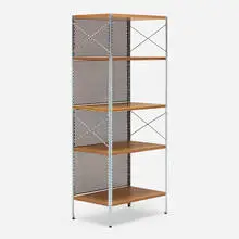 Shelving unit by Charles and Ray Eames, c. 2000, birch plywood, perforated steel, chrome-plated steel, sold Jun 2023