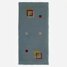 Flatweave carpet by Vilmos Huszár, c. 1930, hand-woven wool, sold Jun 2023