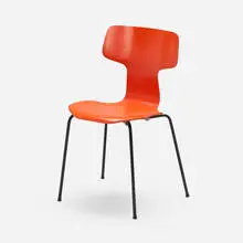 Chair, model 3103 by Arne Jacobsen, 1957 / 1973, lacquered plywood, enameled steel, sold Jun 2023