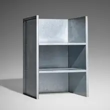 Rare Armchair 1 by Donald Judd, 1984 / 1993, galvanized steel, sold Jun 2023