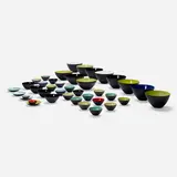Krenit bowls, collection of forty by Herbert Krenchel, 1956, enameled steel, sold Jun 2023