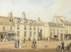 Two views of the British Embassy in Paris, a pair by Johann Heinrich Luttringhausen, watercolour, each, sold Jan 2015