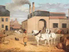 Hodgson's Brewery by Thomas Woodward, oil on canvas, sold Jan 2015
