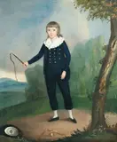Portrait of a boy with a riding crop by English School, oil on canvas, offered Jan 2015
