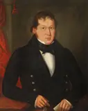 Portrait of Mr. James Kelsey; Portrait of a lady thought to be Mrs. James Kelsey, a pair by English School, oil on canvas, the larger, sold Jan 2015