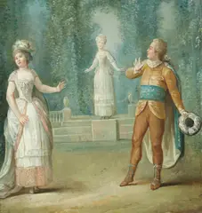 Opera scene by English School, oil on canvas, offered Jan 2015