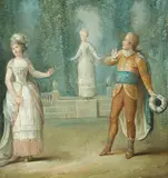 Opera scene by English School, oil on canvas, offered Jan 2015
