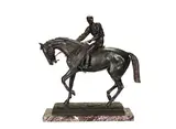 20th century bronze model of an equestrian group entitled 'Le Grand Jockey' by Isidore Bonheur, bronze, sold Jan 2015