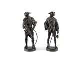 pair of bronze figures of Medieval style L'escholier and Archer by Émile Louis Picault, bronze, offered Jan 2015