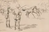 Inspecting the ponies by Maurice Tulloch, sold Nov 2014