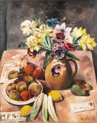 Still Life with Tulips-Paris by Bror Nordfeldt, 1932, Oil on Canvas, sold Feb 2026