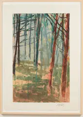 (NM,1934-2021) Wooded Landscape by Forrest Moses, 1991, Monotype, sold Feb 2026