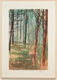 (NM,1934-2021) Wooded Landscape by Forrest Moses, 1991, Monotype, sold Feb 2026