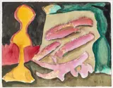 Untitled, Pink Forms by William Lumpkins, 1984, Watercolor, sold Feb 2026