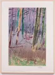 Wooded Landscape by Forrest Moses, 1990, Monotype, sold Feb 2026