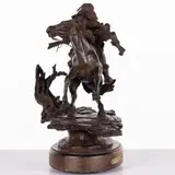 Clearing Leather by Buck Mahaney, 1988, Bronze, sold Feb 2026