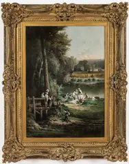 River Landscape by Leonard Saurfelt, c.1890, Oil on Canvas, sold Feb 2026