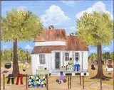 Cabin Scene by Jackie Haliburton, Oil on Canvas, sold Feb 2026