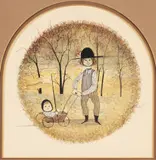 Man and Baby by P. Buckley Moss, Watercolor, offered Feb 2026