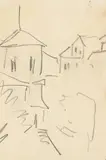 Blick aus dem Fenster by Ernst Ludwig Kirchner, 1910, Bleistift auf Papier (aus einem Skizzenbuch), sold Jun 2017