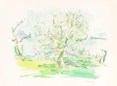 Blühender Apfelbaum by Oskar Kokoschka, 1959, Farblithografie auf Rives-Velin, sold Dec 2018