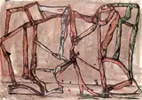 Ohne Titel by Markus Lüpertz, Um 1991, Gouache, Farbkreiden, Rötel und Tuschfeder auf leichtem Karton, sold Jun 2010