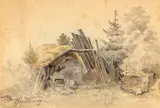Landschaft by Carl Spitzweg, Um 1835, Aquarell und Bleistift auf Papier, auf Karton aufgezogen, sold Jun 2010