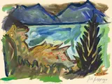 Genfer See bei Vevey by Friedrich Karl Gotsch, 1964, Gouache auf Velin, sold Dec 2007