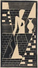 Weiblicher Akt mit Vase by Erich Müller-Kraus, 1931, Holzschnitt auf dünnem Papier, sold Aug 2026