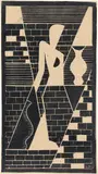 Weiblicher Akt mit Vase by Erich Müller-Kraus, 1931, Holzschnitt auf dünnem Papier, sold Aug 2026