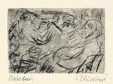 Unterhaltung im Zimmer by Ernst Ludwig Kirchner, 1921, Kaltnadel auf Japan, sold May 2011
