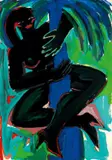 Ohne Titel by Elvira Bach, 1983, Gouache auf Papier, sold Nov 2010
