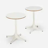 Occasional tables model 5451, pair by George Nelson & Associates, enameled aluminum, laminate over pressboard, sold Jun 2023