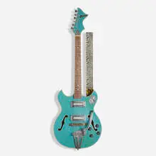 Electric guitar by Sekova, c. 1965, lacquered wood, rosewood, chrome-plated steel, plastic, sold Jun 2023