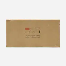 Box for Metz & Co. by Bart van der Leck, c. 1935, inkstamp on cardboard, sold Jun 2023