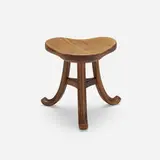 Stool by Meister der Wunder von Mariazell, c. 1910, walnut, sold Jun 2023