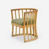 Barrel chair by Meister der Wunder von Mariazell, c. 1910, beech, upholstery, sold Jun 2023