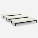 Benches, set of three by Hendrik Van Keppel and Taylor Green, c. 1960, enameled steel, leather, sold Jun 2023
