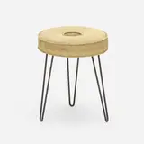 Donut stool by William Armbruster, c. 1950, plastic upholstery, enameled steel, sold Jun 2023