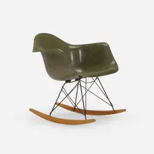 RAR by Charles and Ray Eames, molded fiberglass, birch, enameled steel, sold Jun 2023