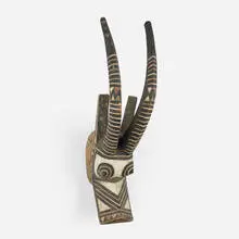Kan (antelope) mask by Bwa, painted and carved wood, sold Jun 2023