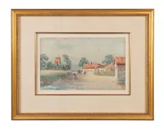 'Untitled' village road by Frederick Judd Waugh, 1904, watercolor on paper, sold Jan 2024