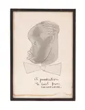 Untitled by Miguel Covarrubias, ink and wash of Langston Hughes (American 1901-1967), sold Jan 2024