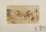 'The Wet Nalla' and 'Got yer you old badmash!' by 'Snaffles' Charlie Johnson Payne, Circa 1930, both signed in pencil and with snaffle bits blindstamp, sold Nov 2014