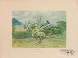 'Sandown' and 'A Sight To Take Home And Dream About -' by 'Snaffles' Charlie Johnson Payne, Circa 1928 and 1950, both signed in pencil and with snaffle bits blindstamp, sold Nov 2014
