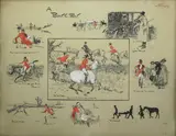 'A Point-to-Point.' by 'Snaffles' Charlie Johnson Payne, Circa 1909, sold Nov 2014