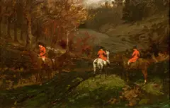 The Hunt Party by George Wright, oil on canvas, sold Nov 2014