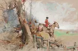 Over the fence by Philip Eustace Stretton, gouache, offered Nov 2014